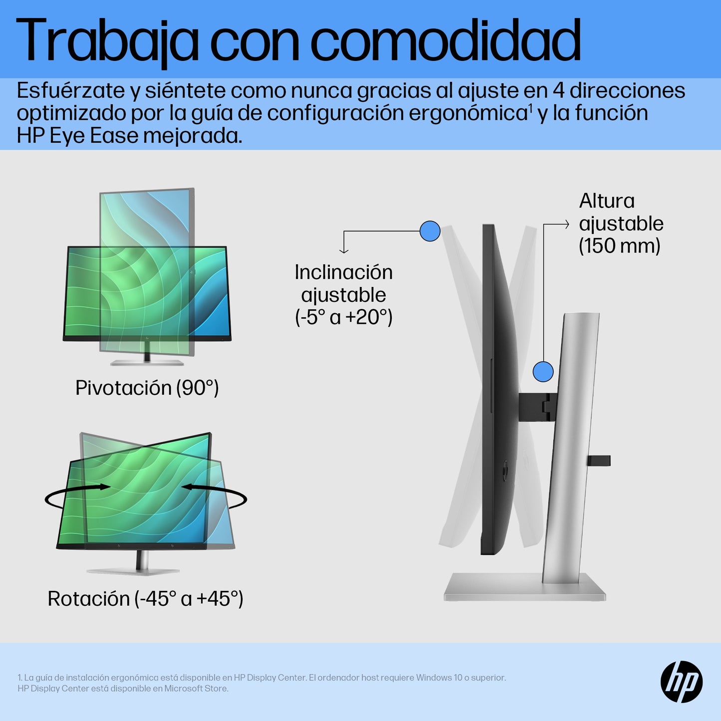 HP E27 G5 FHD Monitor, Resolución 1920 X 1080 (Full HD 1080p), aspect ratio 16:9, Puertos DP/HDMI,no webcam,Bajo contenido de halógeno; La caja interna con cojín de celulosa moldeado es 100 % sostenible y reciclable; La caja exterior y los cojines co...