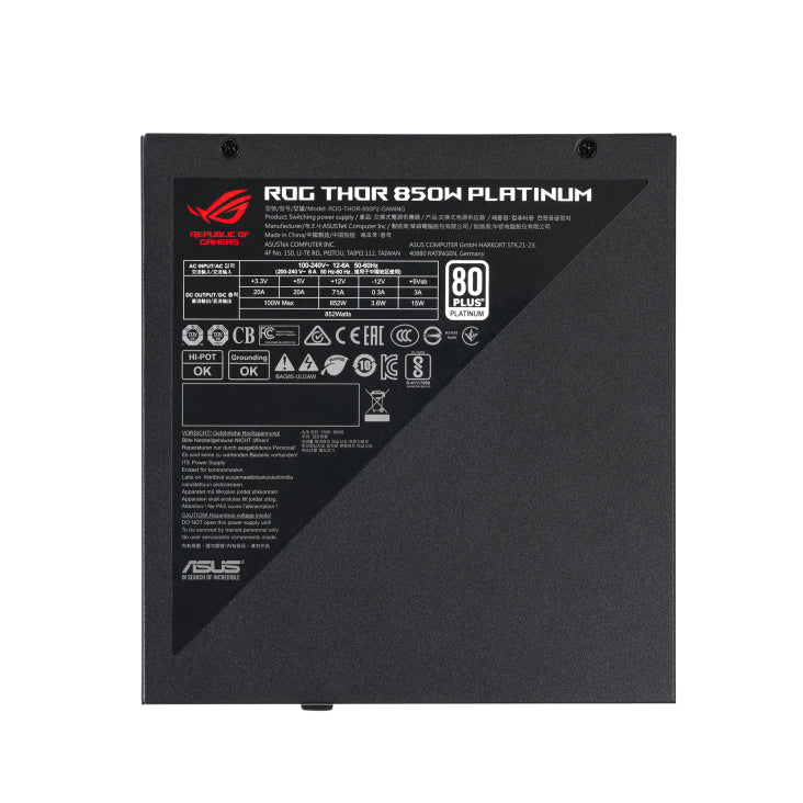 Fuente de Poder Asus ROG-THOR-850P2-GAMING 850W ATX 12V 80 Plus Platinum ll Modular 20+4 pin Fan 135mm OLED ARGB