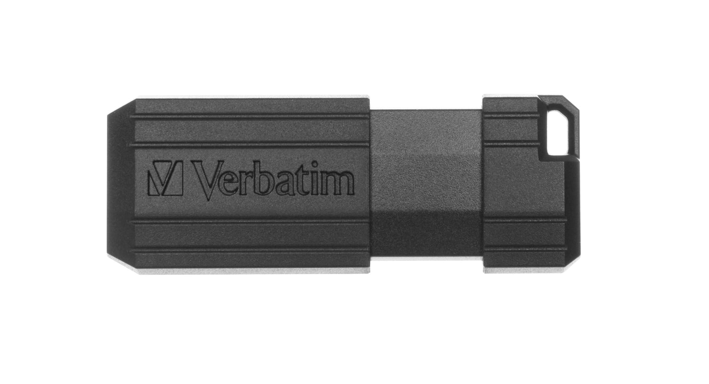 Memoria USB Verbatim PinStripe de 128 GB Color Negro