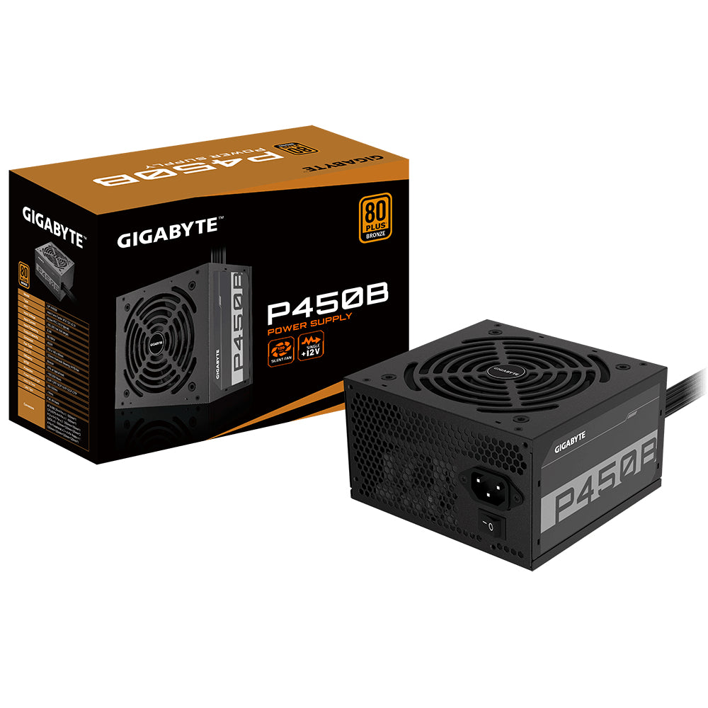 Fuente de Poder Gigabyte P450B 450W ATX 12V 80 Plus Bronze Fan 20+4 pin 120mm Negro
