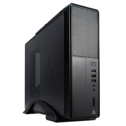 Gabinete Acteck Mini Torre Slim Brook GS470 Max MB M-ATX Fuente TFX 500 W 1x USB 3.0 + 2x USB 2.0 + 1xFan Full Metalico + Frente Solido Negro