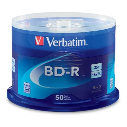 Disco Compacto Verbatim Blu Ray BD-R 25GB 16X Torre C/50