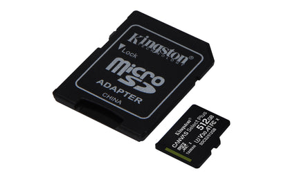 Tarjeta MicroSD Kingston Canvas Select Plus 512 GB 100R A1 C10 Card C/Adaptador