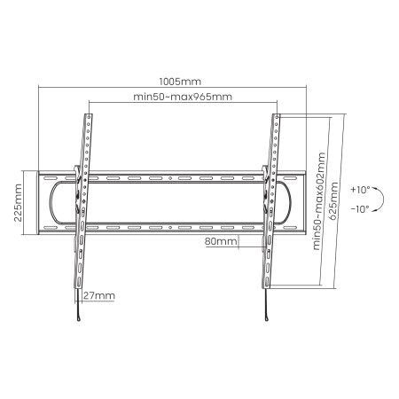 SOPORTE TV P/PARED 120KG 60IN A 120IN CON INCLINACION ULTRADELGADO