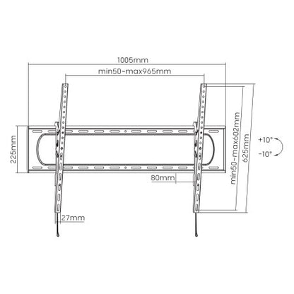 SOPORTE TV P/PARED 120KG 60IN A 120IN CON INCLINACION ULTRADELGADO