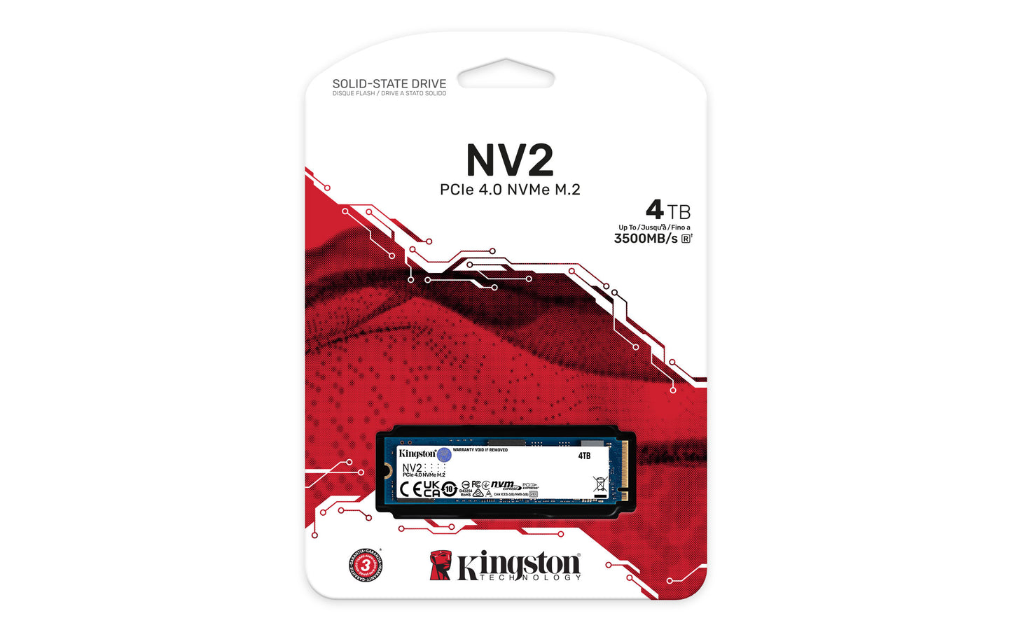 Unidad de Estado Solido SSD Kingston NV2 NVMe 4TB PCI Express 4 0 M 2