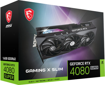 Tarjeta de Video Gaming X Slim MSI GeForce RTX4080 Super 16GB Triple Fan GDDR6X PCIe 4 0 256 bits HDMI DP