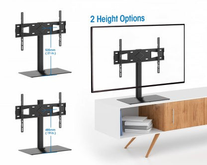 SOPORTE TV P/MESA 32 A 65 45KG ALTURA AJUSTABLE BASE DE VIDRIO