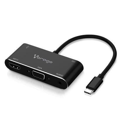 CONVERTIDOR VORAGO 5EN1 ADP-350 USB TIPO C A HDMIVGAUSB 3.0JACK