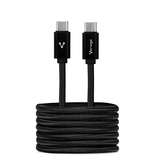 CABLE VORAGO CAB-124 USB TIPO C -USB TIPO C 1 MTR CARGA RAPIDA NEGR