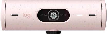 Cámara Web Logitech Brio 500 FHD Resolución 1080p Corrección Iluminación Encuadre Automático Color Rosa