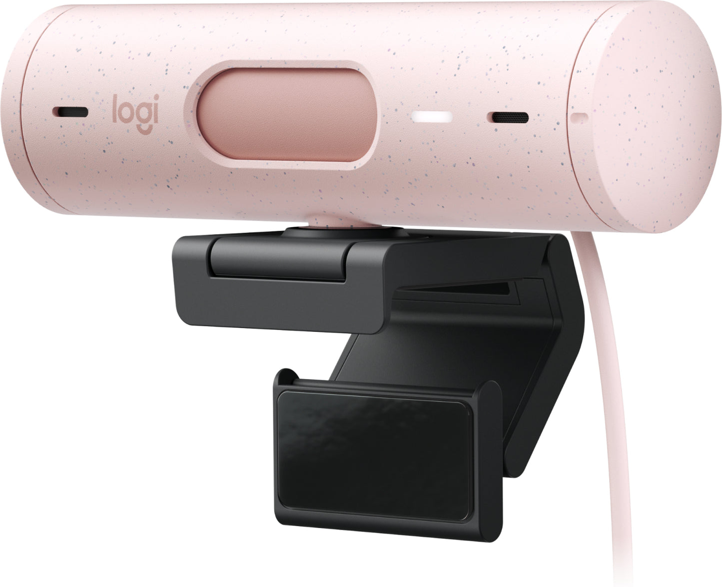 Cámara Web Logitech Brio 500 FHD Resolución 1080p Corrección Iluminación Encuadre Automático Color Rosa