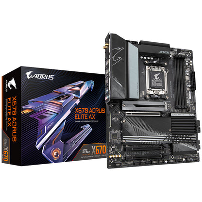 Tarjeta Madre Gigabyte X670 Aorus Elite AX 4xDDR5 128GB 8000Mhz PCIe 4 0 M 2 HDMI S AM5 7000 Series Ryzen ATX Wi Fi 6E