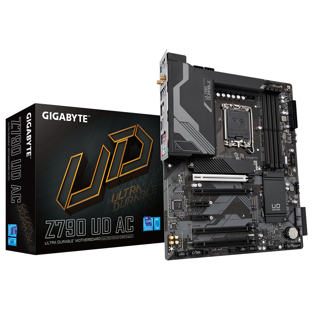 Tarjeta Madre Gigabyte Z790 UD AC 4xDDR5 128GB 7600Mhz 1xHDMI 1xDP PCIe 5.0 M.2 S 1700 12th 13th 14th Wi Fi ATX