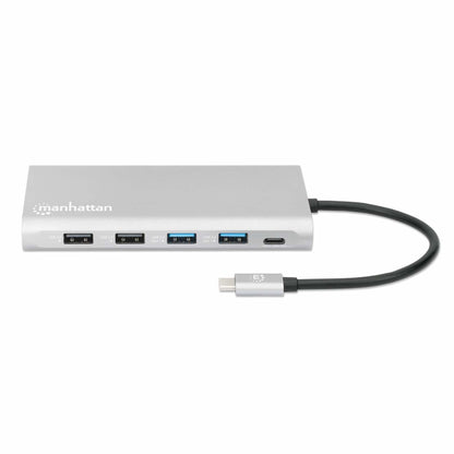 Docking Manhattan USB-C para Triple Monitor HDMI/USB-C/PD/SD/micro SD