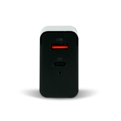 CARGADOR P/PARED AU-350 QUICK CHARGE 3.0 20W USB A Y TIPOC NEGRO