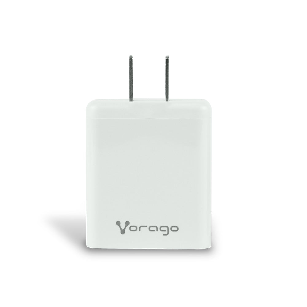 CARGADOR P/PARED AU-350 QUICK CHARGE 3.0 20W USB A Y TIPO C BLANC