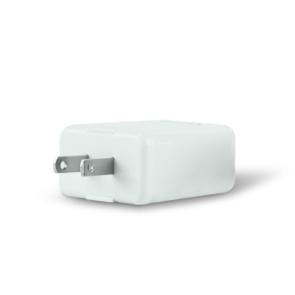 CARGADOR P/PARED AU-350 QUICK CHARGE 3.0 20W USB A Y TIPO C BLANC