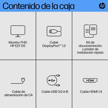 Monitor HP E27 G5 27" FHD Resolución 1920x1080 Panel IPS