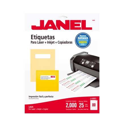 ETIQUETA JANEL LASER 1.3 X 4.5 CM C/2000