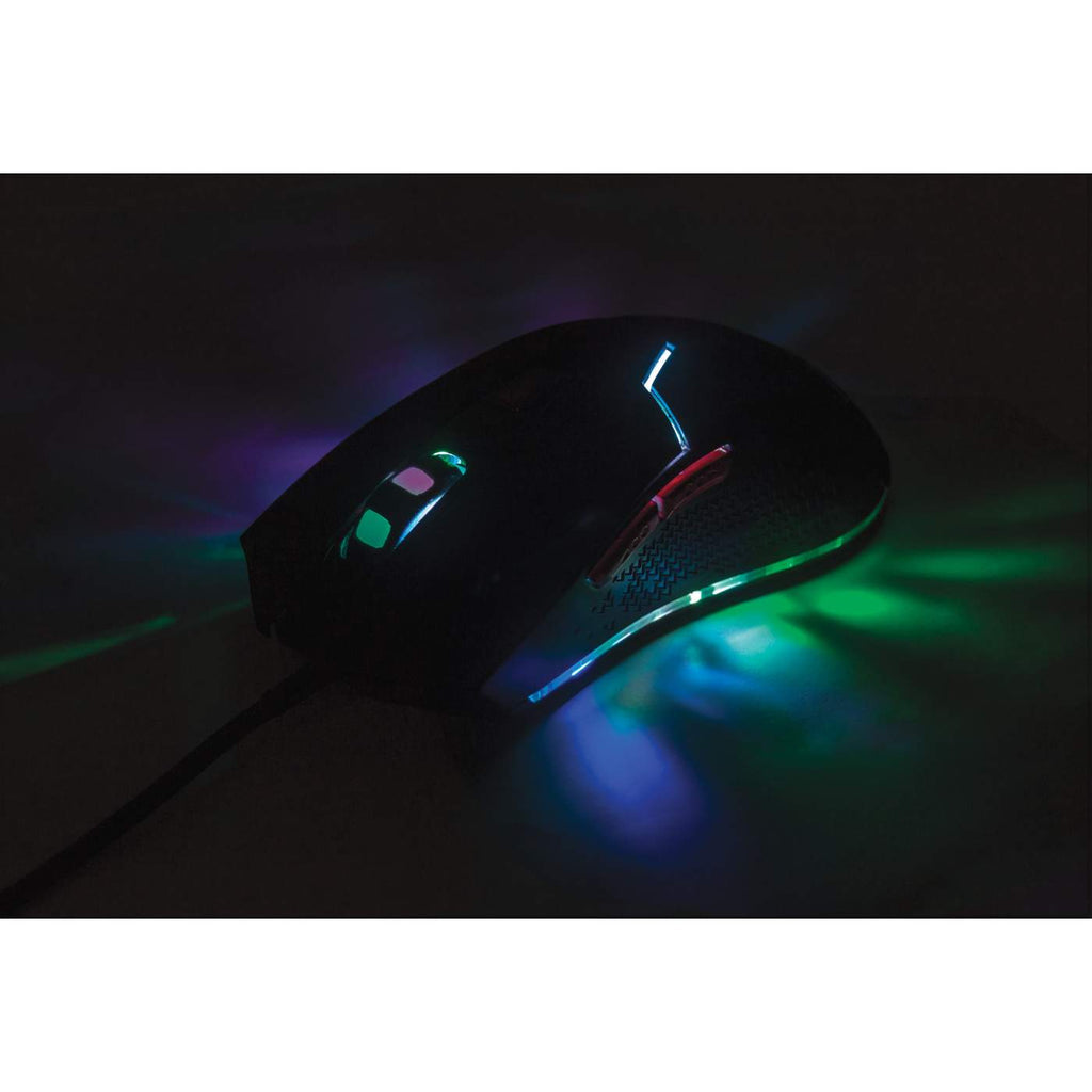 MOUSE OPTICO GAMING USB 6 BOTONES NEGRO C/LUZ