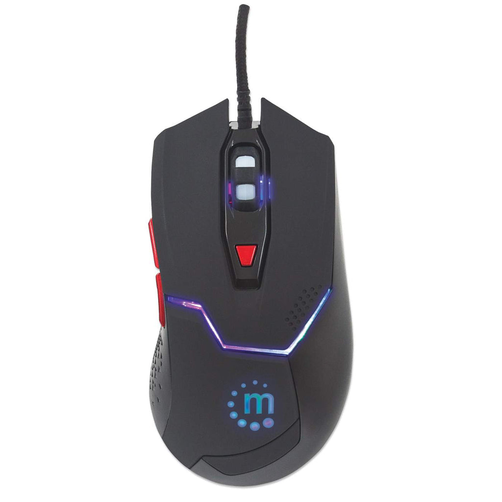 MOUSE OPTICO GAMING USB 6 BOTONES NEGRO C/LUZ