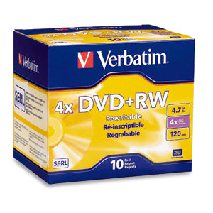 DVD+RW Verbatim 4X 4.7 GB 10PK Slim Case