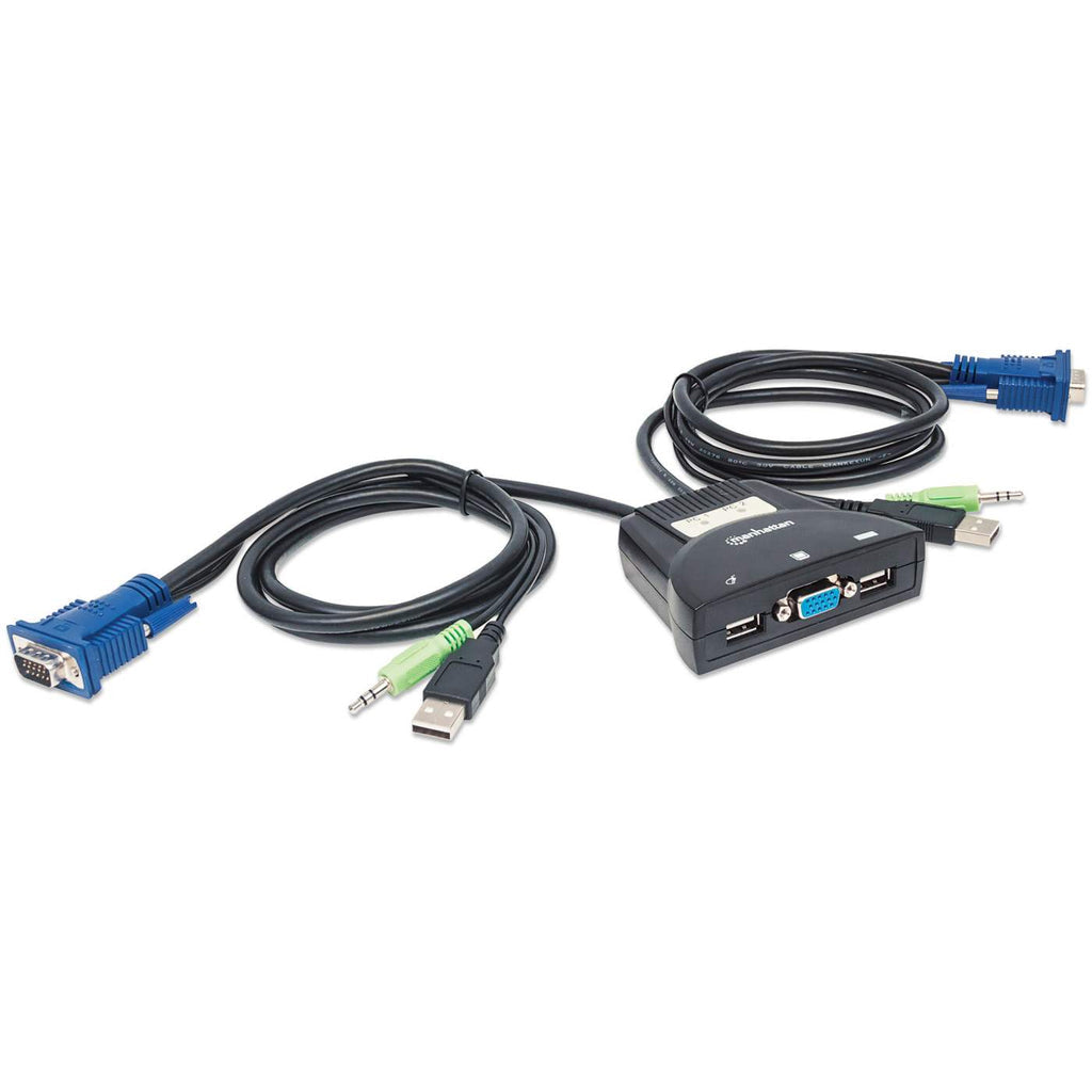 SWITCH KVM 2 PTOS USB Y 2PTOS VGA 3.5MM 1920X1440 CON CABLES