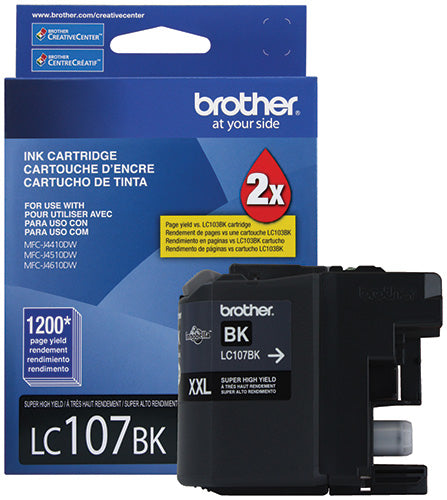 Tinta Brother LC107BK Rendimiento 1200 Páginas Color Negro