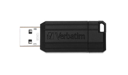 Memoria USB Verbatim PinStripe de 128 GB Color Negro