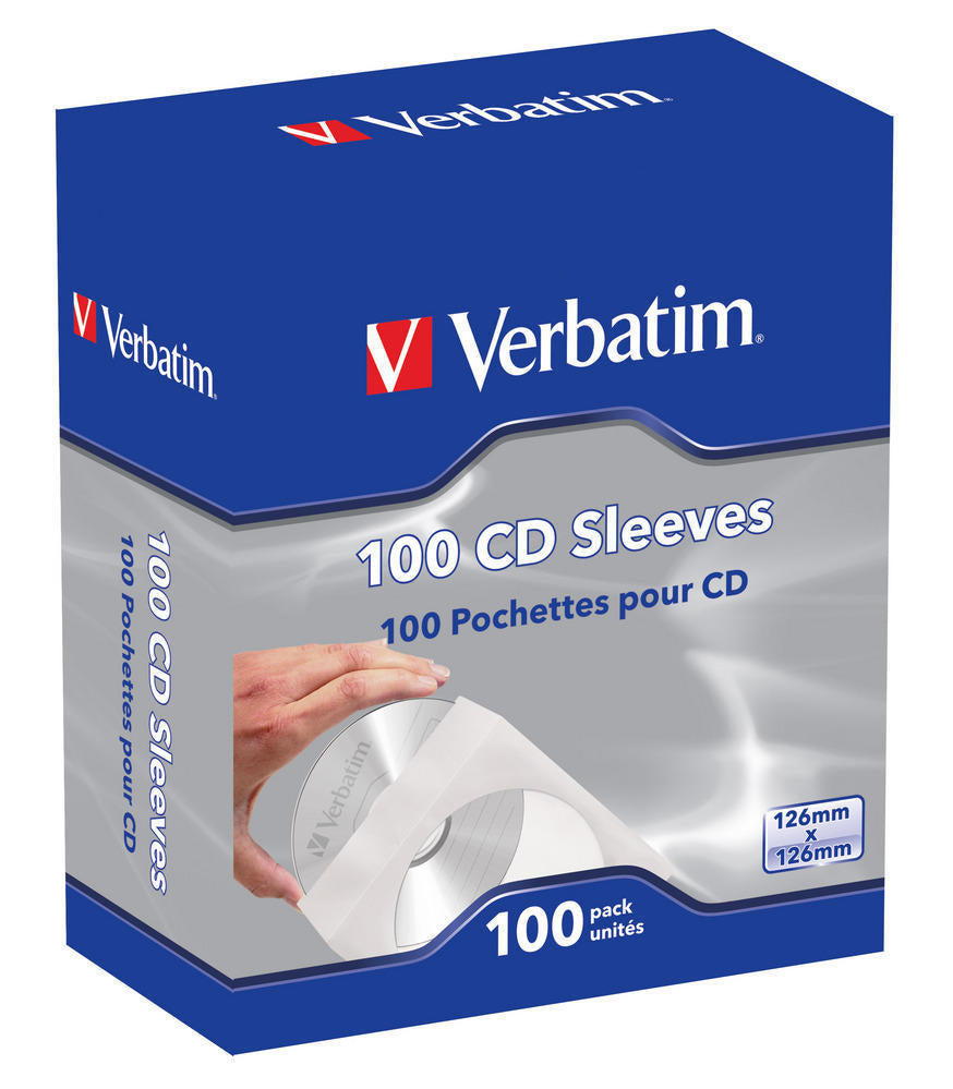 Sobres de Papel Verbatim C/Ventana Transparente para CD/DVD C/100