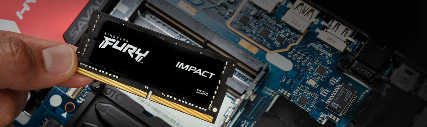 Memoria Ram Kingston FURY Impact 8GB 3200MHz DDR4 CL SODIMM Color Negro