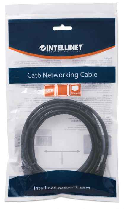 Cable Intellinet Red Cat6 UTP RJ45 M-M 1m Color Negro