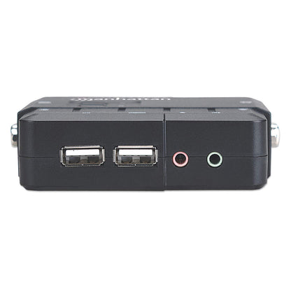 SWITCH KVM 2 PTOS USB Y 2PTOS VGA 3.5MM 1600X900 CON JUEGO CABLES