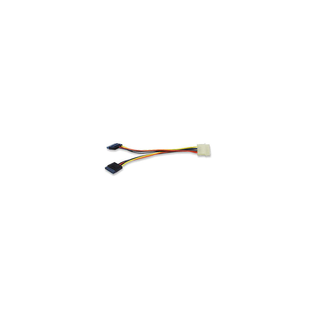 Cable Corriente Manhattan SATA en Y 4 Pines a 2x15 Pines 15cm