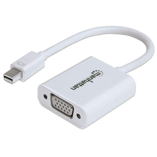 Adaptador Manhattan Activo Mini DisplayPort-M a VGA-H Color Blanco