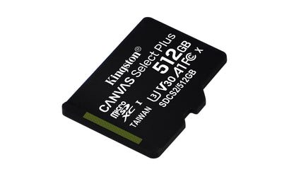 Tarjeta MicroSD Kingston Canvas Select Plus 512 GB 100R A1 C10 Card C/Adaptador