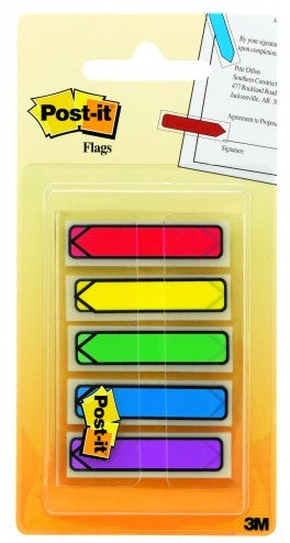 Banderitas 3M Post-it 684-ARR1 Flecha Colores Primarios 0.47x1.7" 5 Blocks con 20 Banderitas C/Block