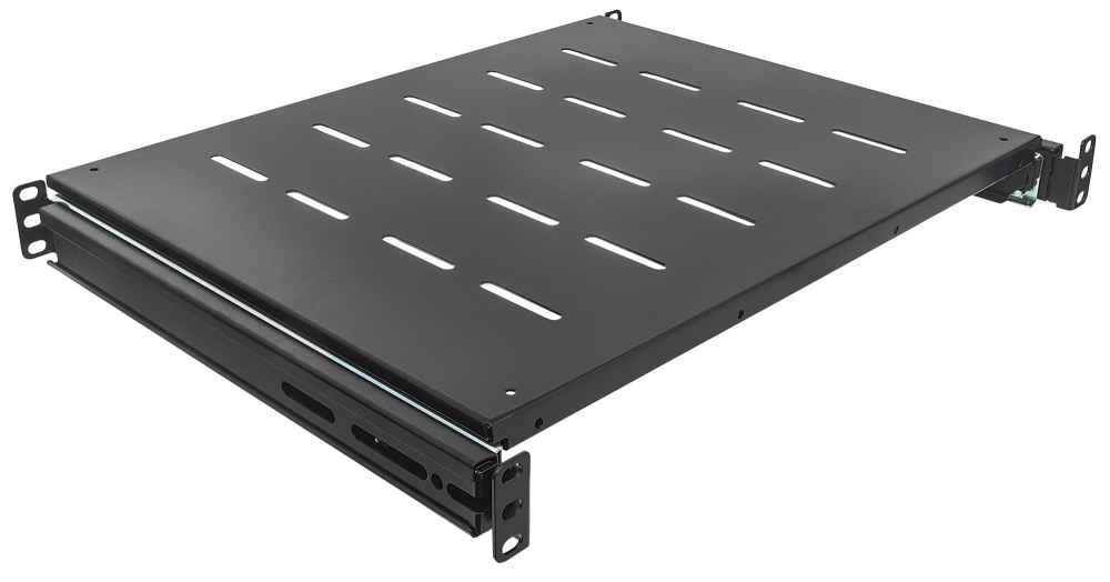 CHAROLA AJUSTABLE RACK O GABINETE 19IN 1U 80CM A 100CM 35KG