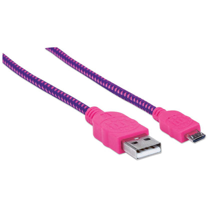 Cable Manhattan Micro-B USB Alta Velocidad 1m Color Rosa-Morado