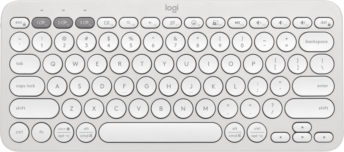 Logitech Pebble Keys 2 K380s teclado Universal RF inalámbrico + bluetooth QWERTY Español Blanco