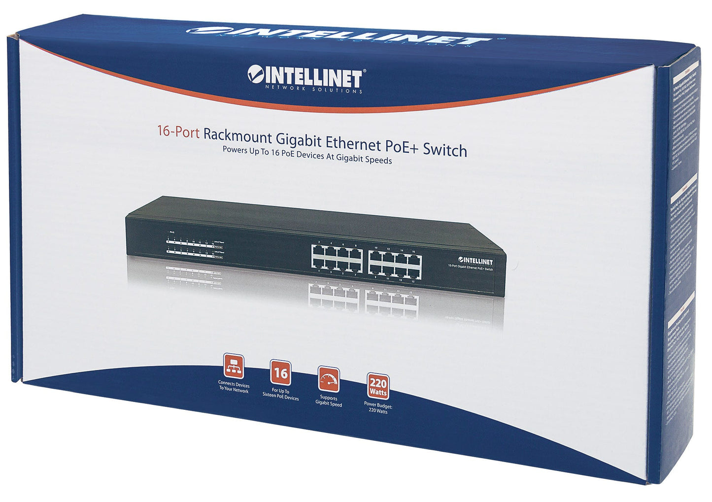 PoE Switch Intellinet GB 16 ptos 19" 30W pto 220W