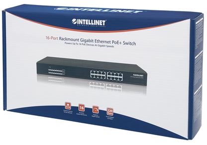 PoE Switch Intellinet GB 16 ptos 19" 30W pto 220W