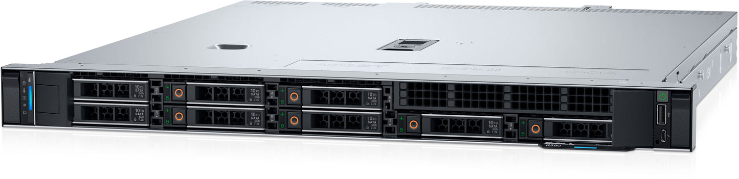 Servidor Dell PowerEdge R360 + Intel Xeon E-2436 6C/12T + 1x16GB 5600MT/s + 1x2TB 3.5 + PERC H355 + 3 Years Basic NBD