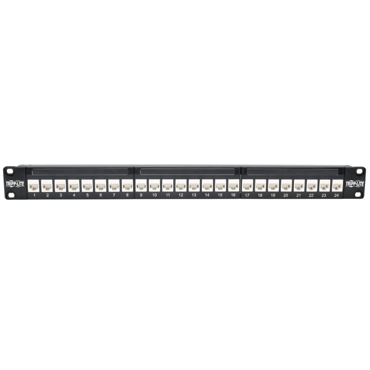 Panel Conexiones Tripp Lite RJ45 Ethernet de Alimentación Cat6a 24 Puertos en 1U para Instalación en Rack