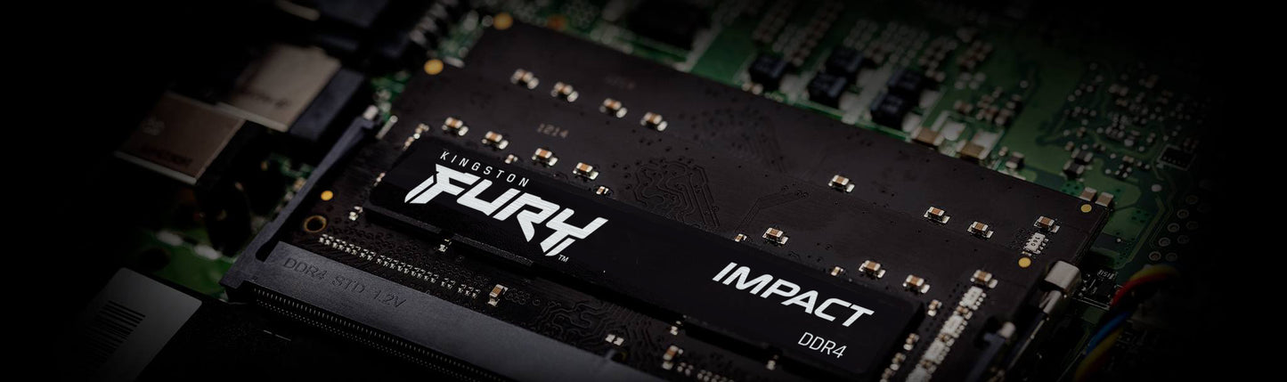 Memoria Ram Kingston FURY Impact 8GB 3200MHz DDR4 CL SODIMM Color Negro