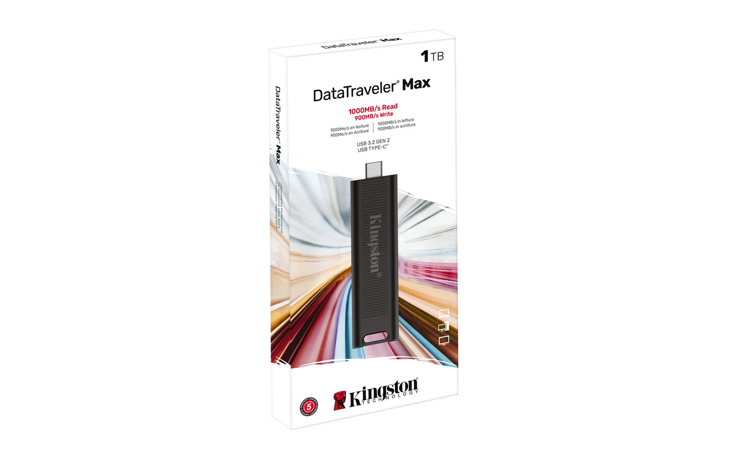 Memoria USB Kingston Tipo C DataTraveler Max 1TB USB-C 3.2 (Negro) Lectura 1000MB/s Escritura 900MB/s