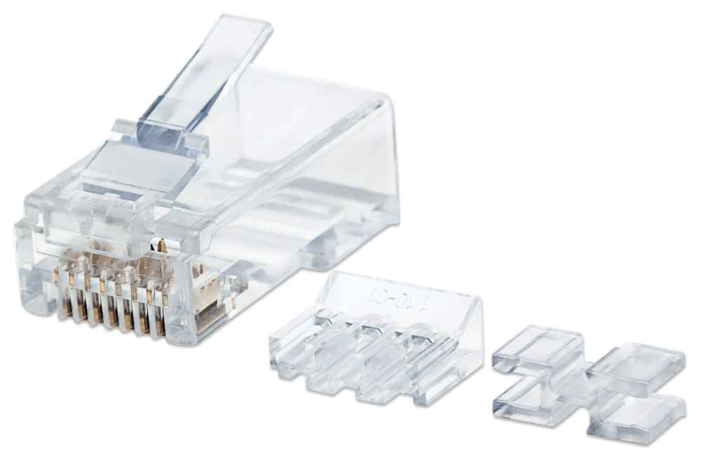 Plug Intellinet RJ45 Cat6a Sólido Oro 50 Micras Pro UTP Bote C/80 Pzas