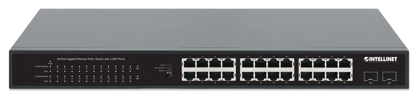 PoE Switch Intellinet GB 24 ptos 19" 30W pto 370W