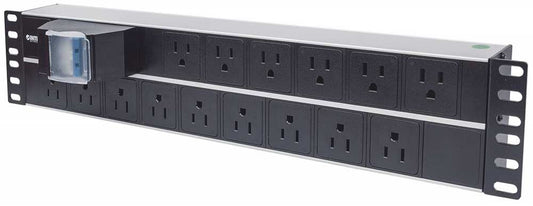 PDU BARRA MULTICONTACTO 15 CONTACTOS DOBLE INTERRUPTOR RACK